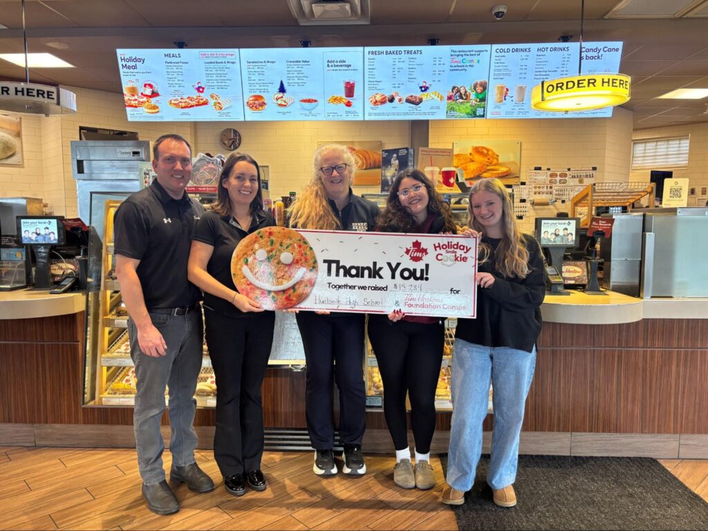 Tim Hortons Holiday Smile Cookie Campaign funds donated to Huntsville High School

